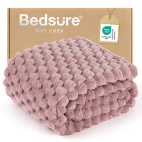 Bedsure Dusty Rose Throw Blanket with soft texture for couch or bed