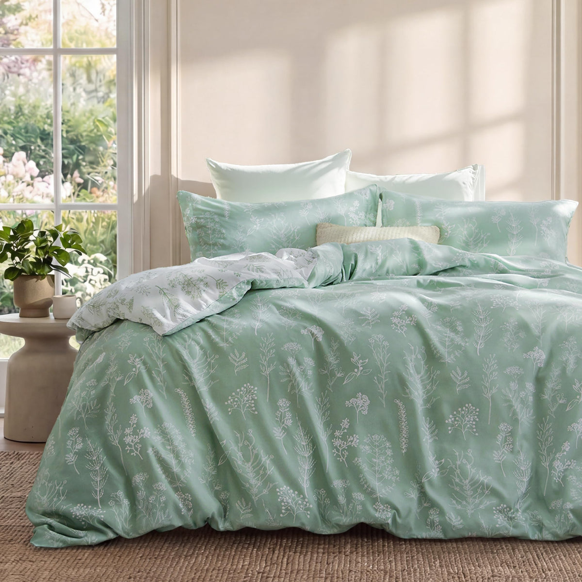 Bedsure duvet cover king floral reversible pattern for versatile bedroom decor