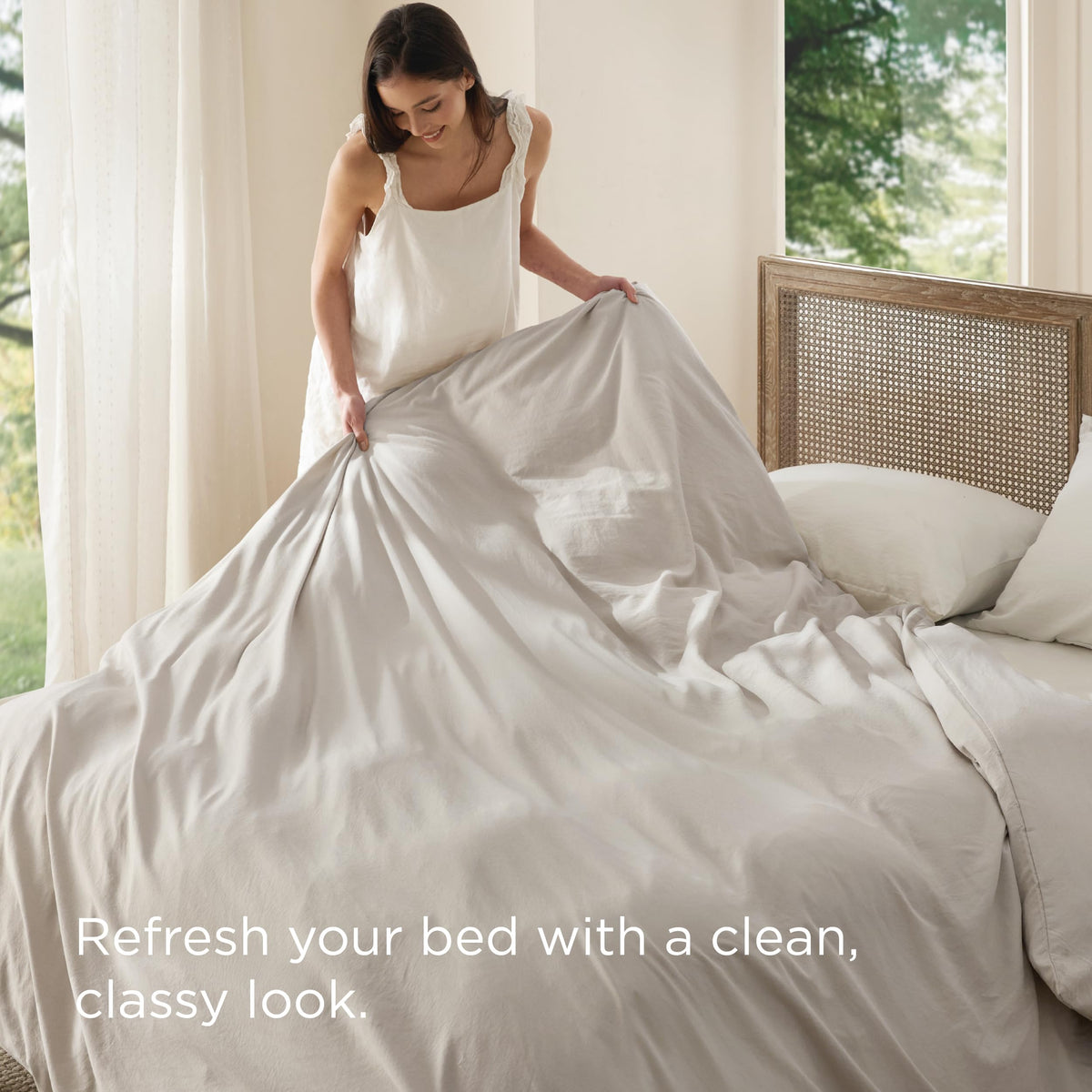 Bedsure king size duvet cover shows durable stitching for long-lasting use.
