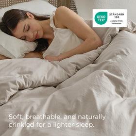 Bedsure king size duvet cover with eight corner ties prevents shifting of stuffing.