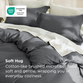  Bedsure close-up microfiber texture highlights ultra-soft breathable fibers for quiet sleep