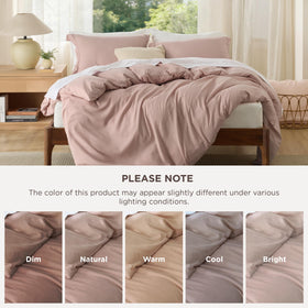 Bedsure duvet cover queen color-dusty rose resists fading over time