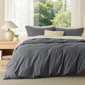  Bedsure queen duvet cover in dark grey with soft fabric for restful nights