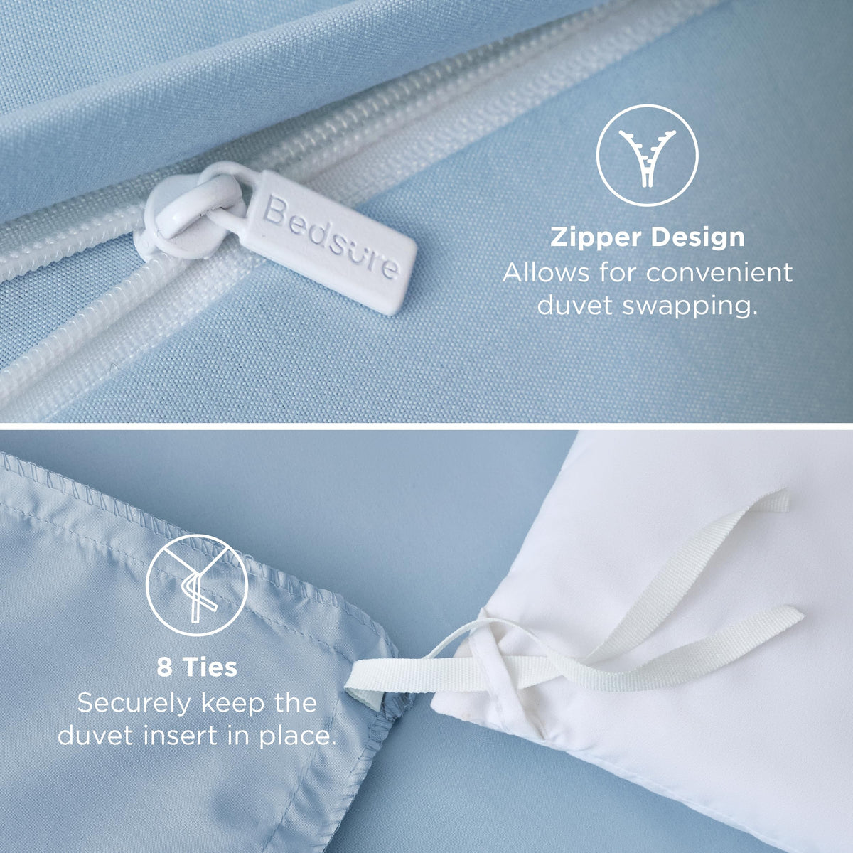 Bedsure easy-care fabric is machine washable for busy homes.