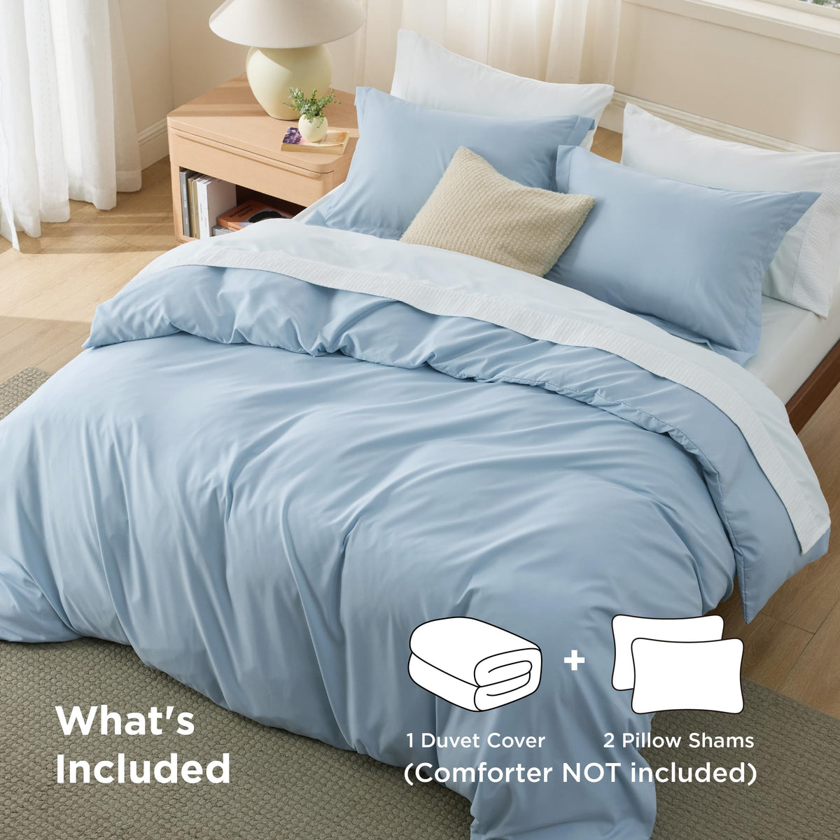 Bedsure eight corner ties keep the comforter securely in place.