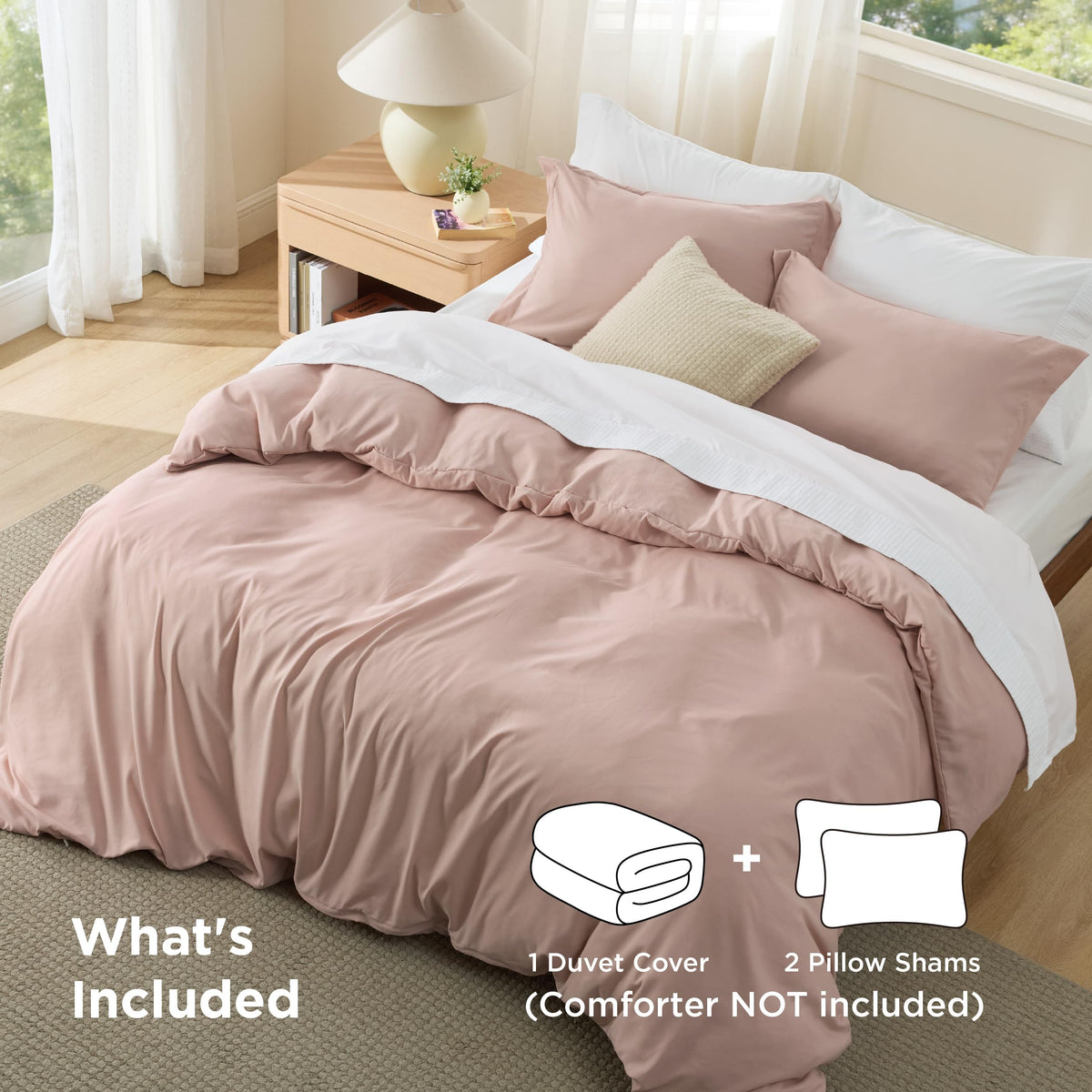 Bedsure duvet cover queen hidden zipper close-up for easy changes