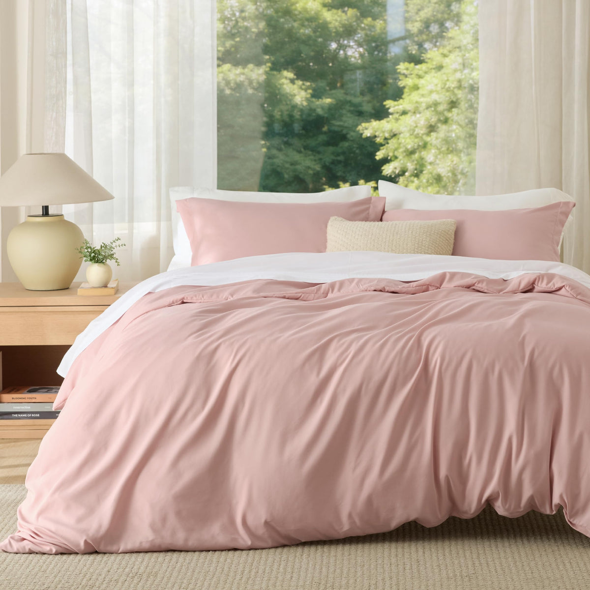 Bedsure queen duvet cover in soft fabric enhances cozy sleep.