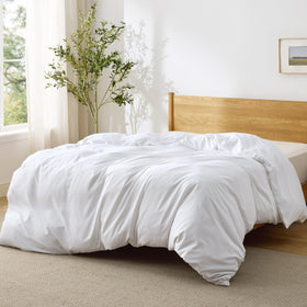 Bedsure queen duvet cover soft microfiber close-up showing plush, breathable feel