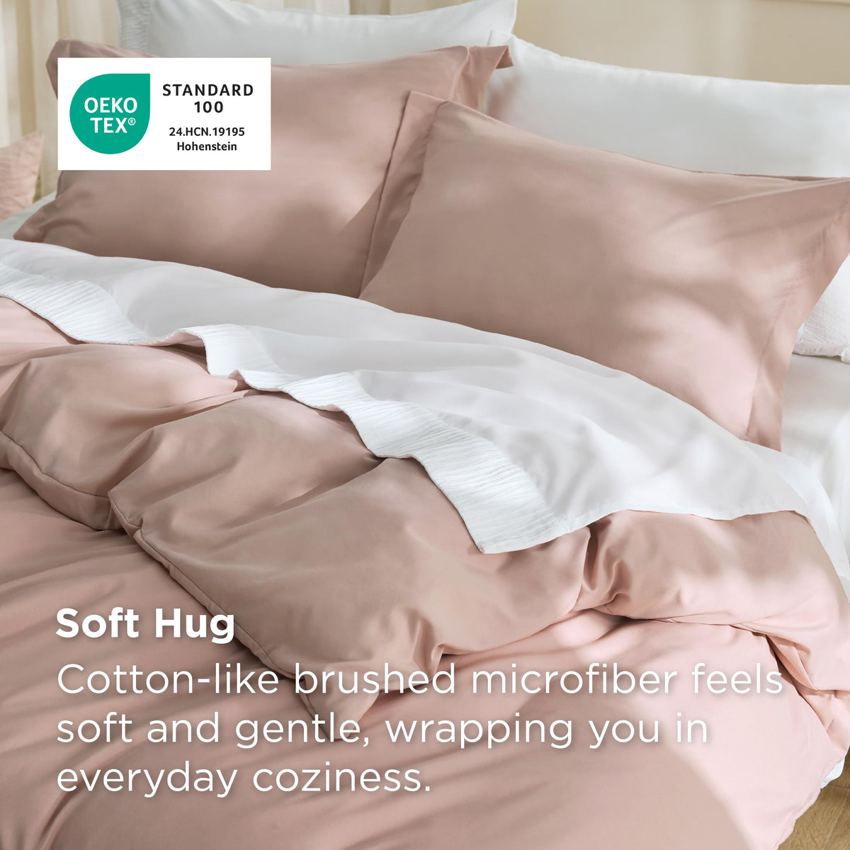 Bedsure duvet cover queen stitching detail highlights durable seams