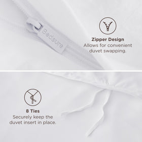 Bedsure queen duvet cover fabric resists wrinkles for a smooth look