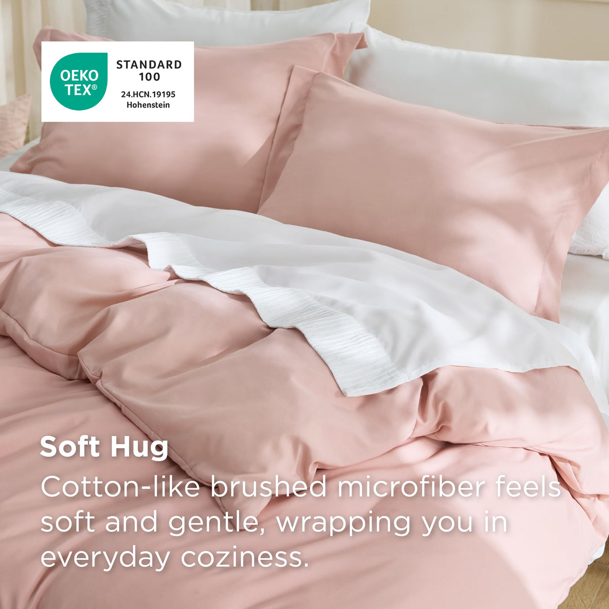 Bedsure duvet cover with zipper closure simplifies bed making.