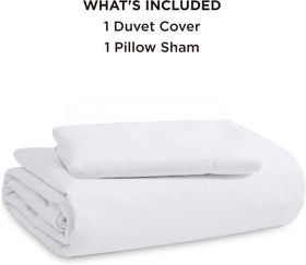 Bedsure solid white duvet cover fits any bedroom color scheme.