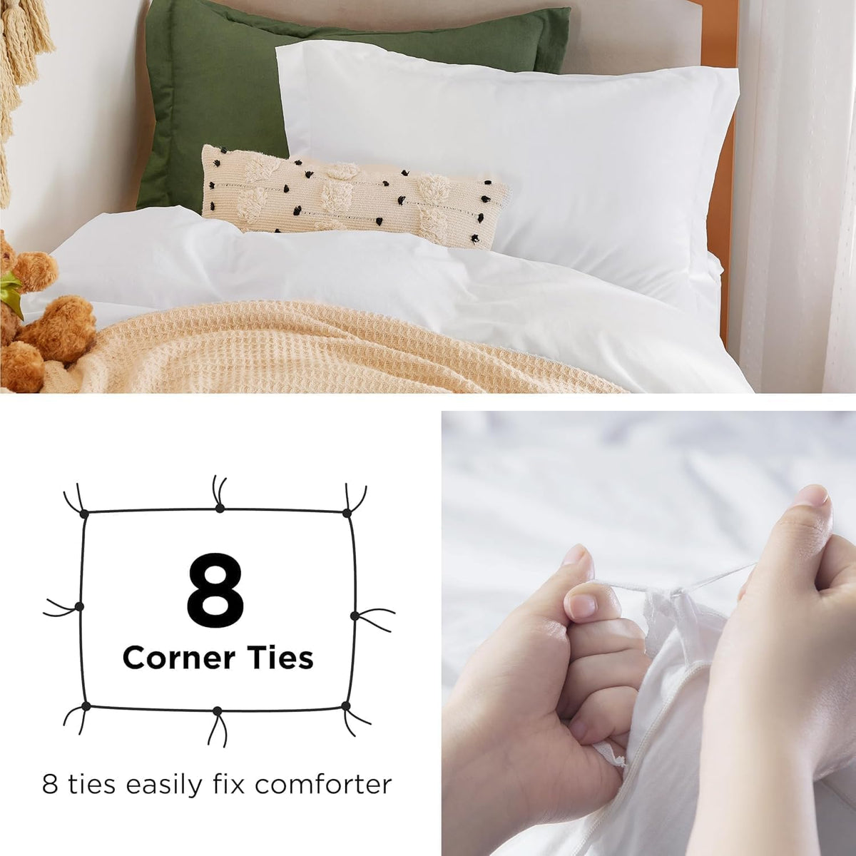 Bedsure durable stitching detail reinforces seams for long-lasting use.