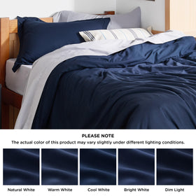 Bedsure lightweight navy duvet cover ideal for year-round layering
