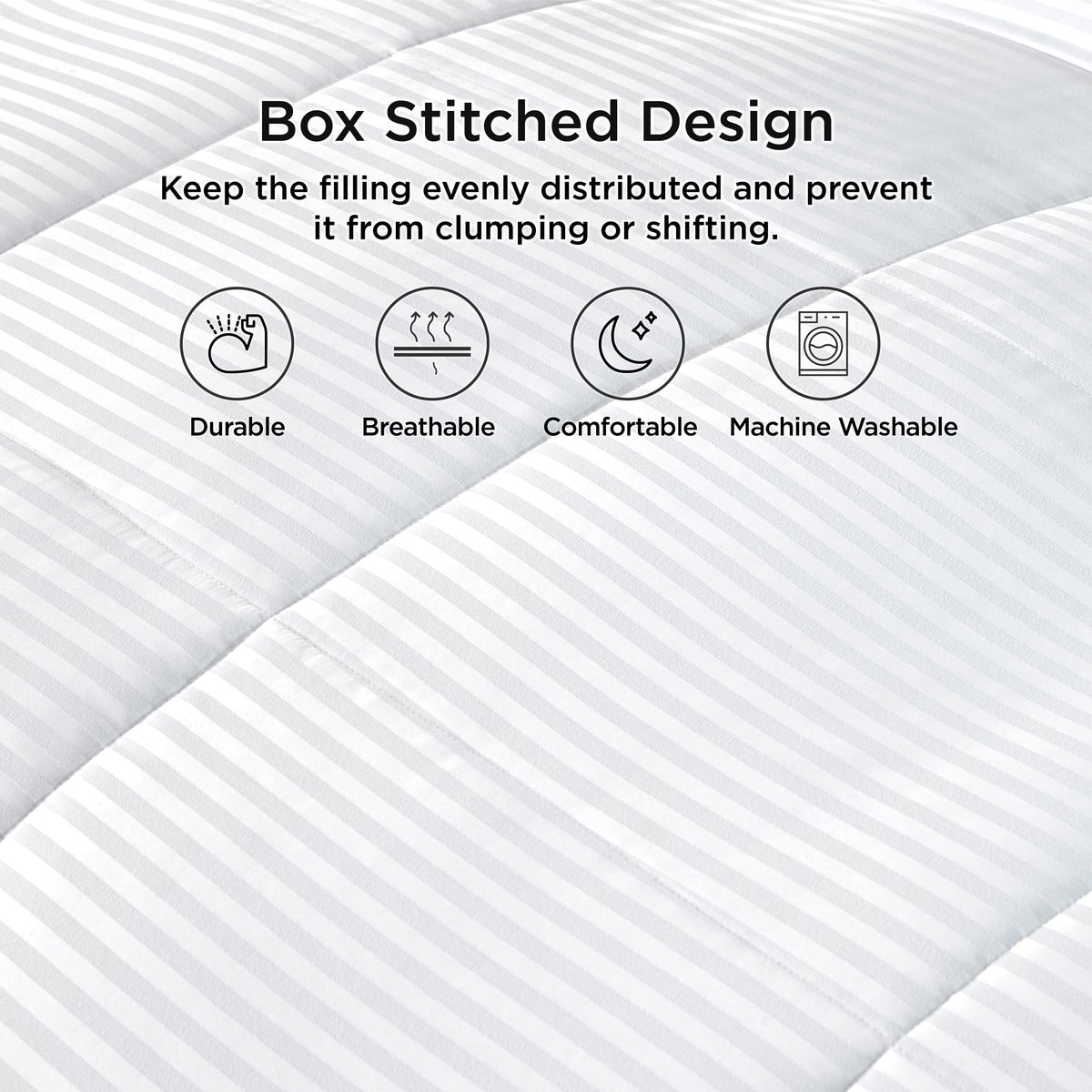 Bedsure duvet insert striped on one side; reverse microfiber for versatility