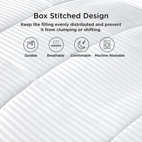 Bedsure duvet insert striped on one side; reverse microfiber for versatility