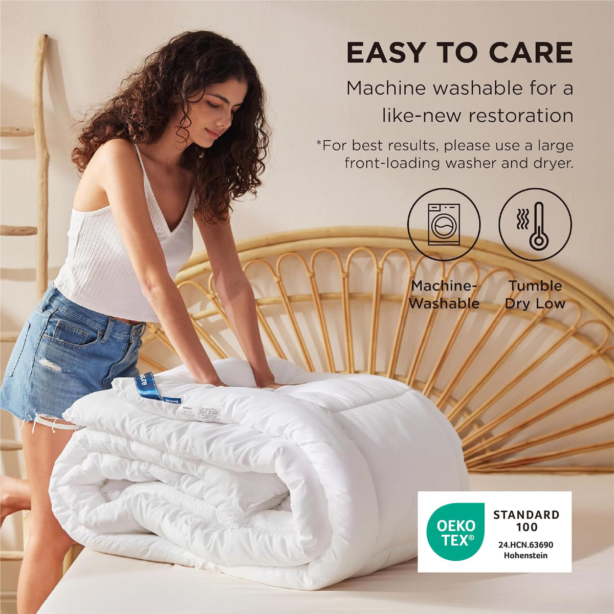 Bedsure duvet insert versatile with eight tabs for easy styling