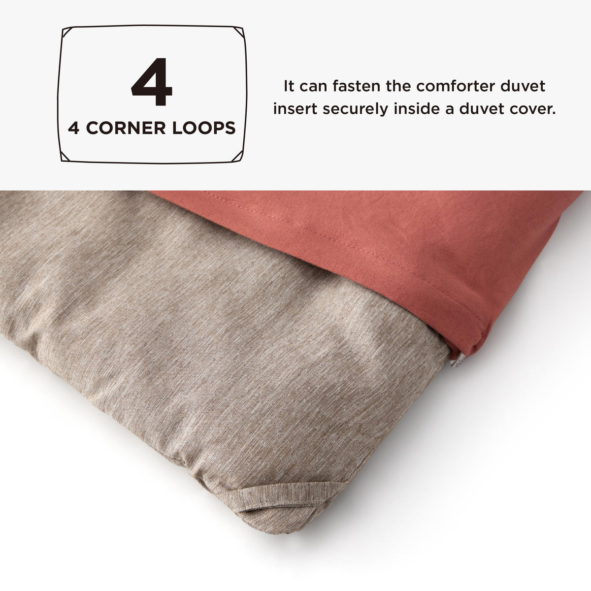 Bedsure comforter with corner loops for duvet compatibility and versatile use