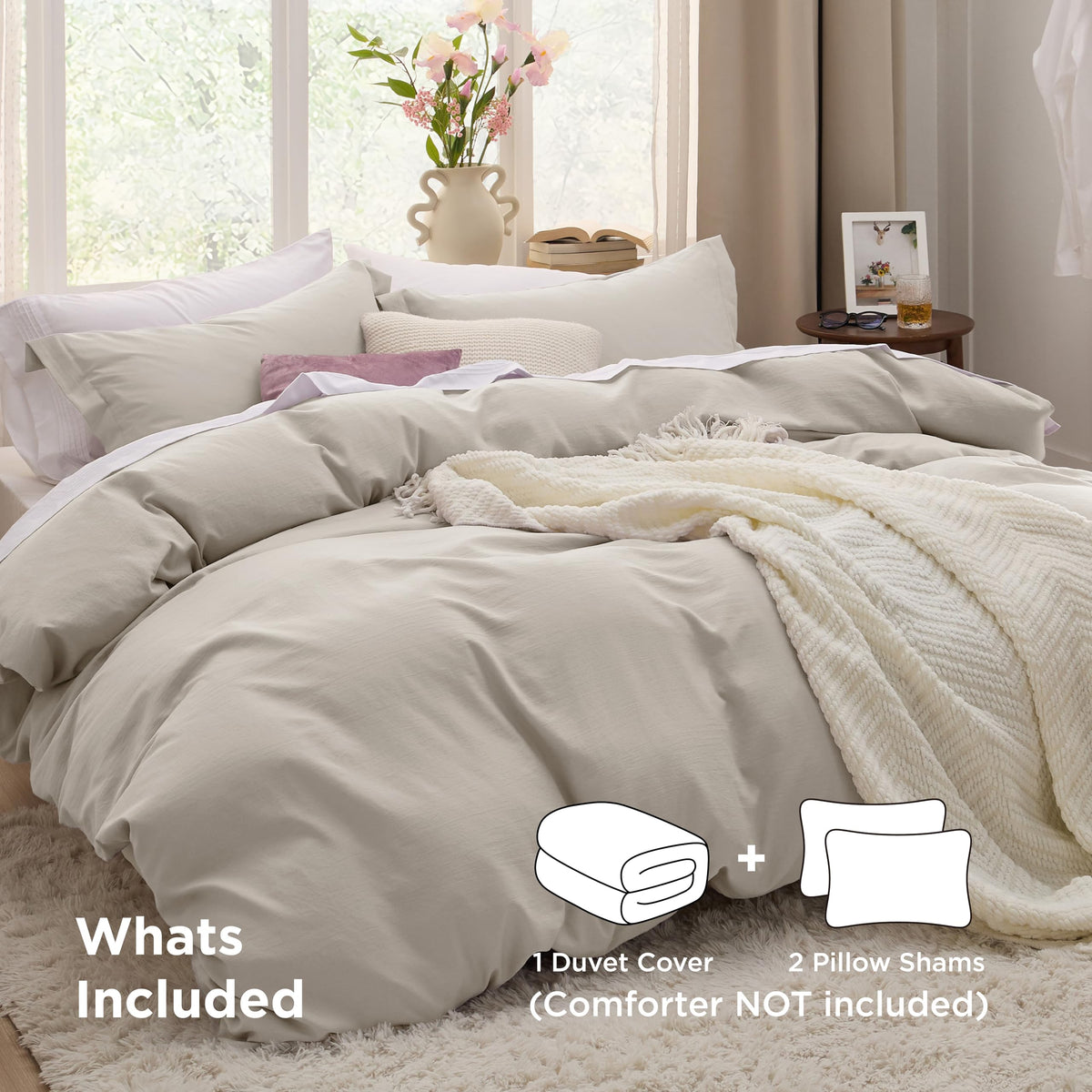 Bedsure duvet zipper closure keeps the comforter secure and tidy.