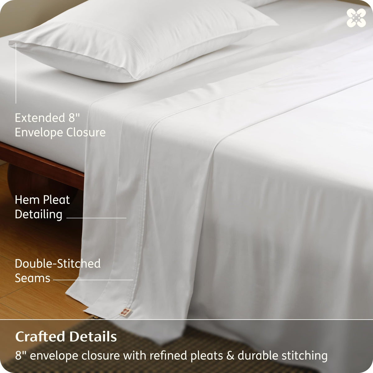 Bedsure easy-care care label shows machine wash cold and tumble dry low.