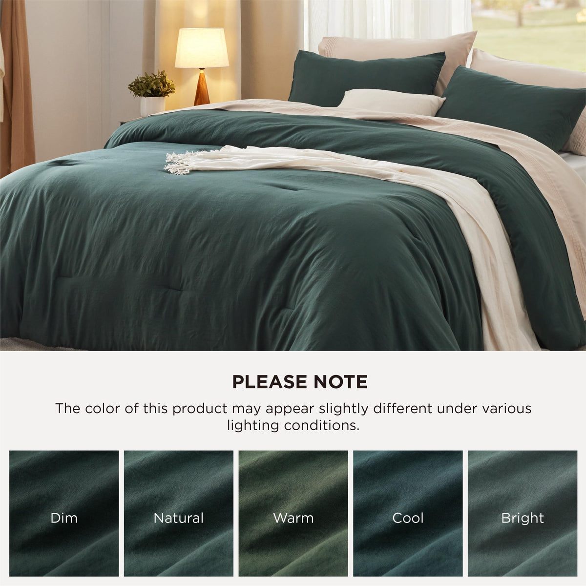 Bedsure easy-care label guides cold wash and low tumble dry.
