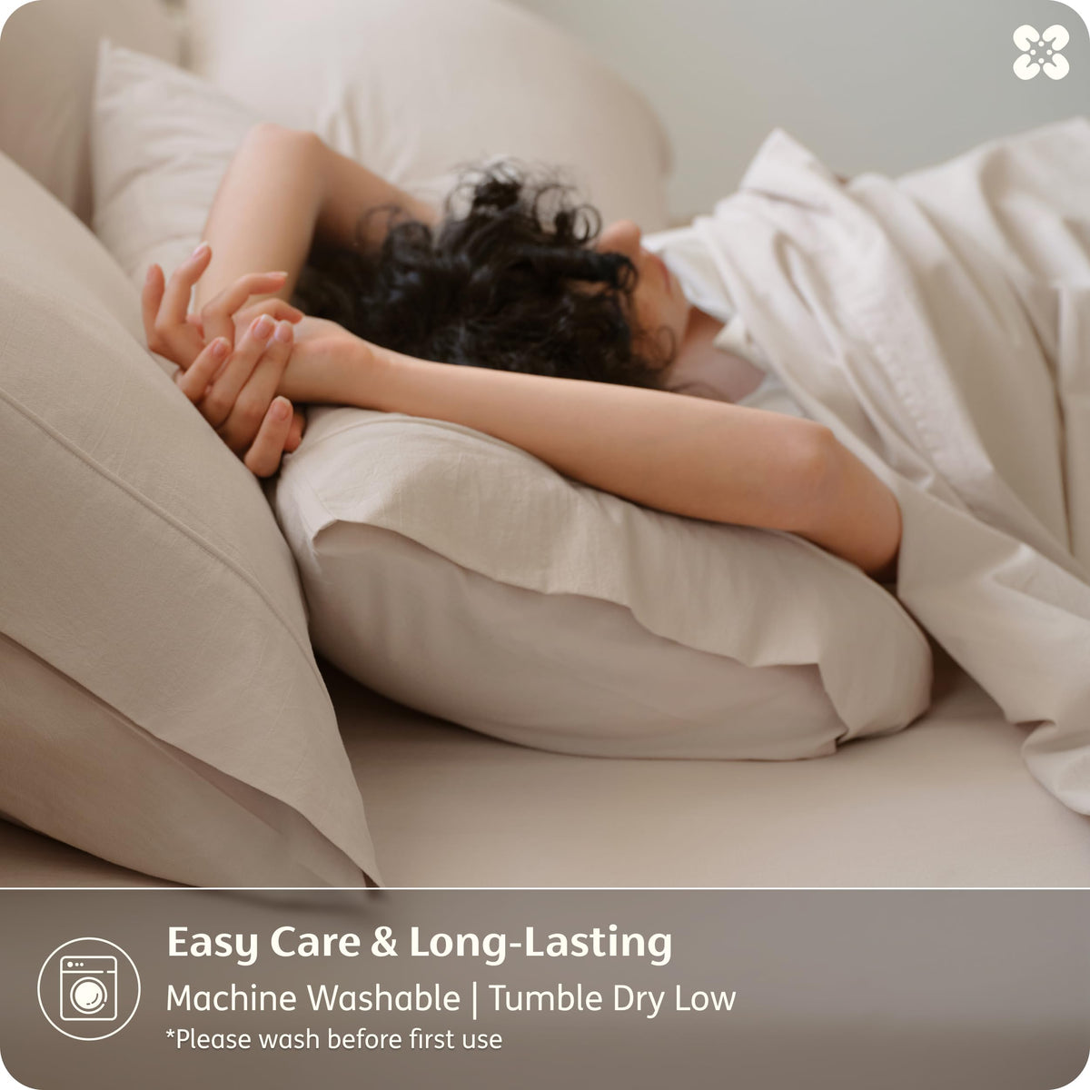 Bedsure easy-care sheets are machine washable for simple maintenance.