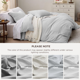 Bedsure lightweight polyester set for easy care and year-round use.