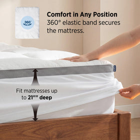 Bedsure machine-washable topper for easy home care.