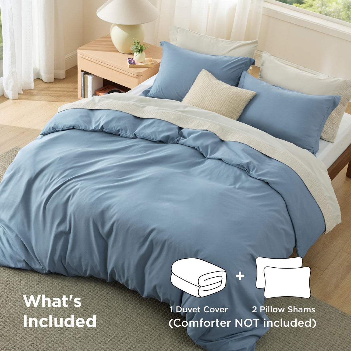 Bedsure duvet cover eight corner ties securing duvet inserts.