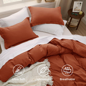 Bedsure duvet cover showing eight corner ties to keep the insert in place