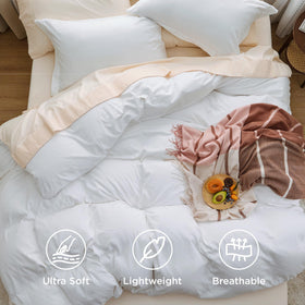 Bedsure eight corner ties inside keep the duvet evenly distributed.