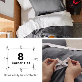 Bedsure duvet set eight interior corner ties keep filling evenly distributed