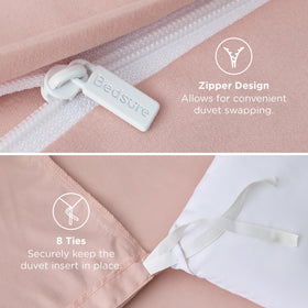 Bedsure eight corner ties keep the duvet insert secure.