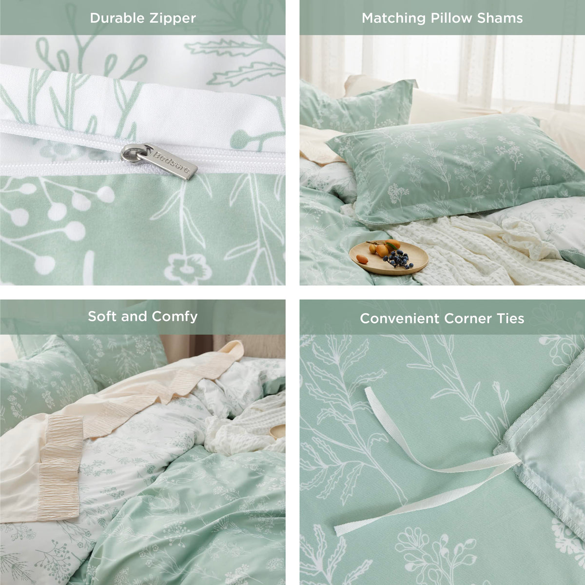 Bedsure eight ties at edges keep duvet insert from shifting