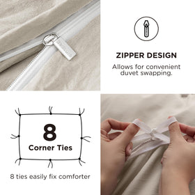 Bedsure eight ties secure the duvet insert in place overnight.