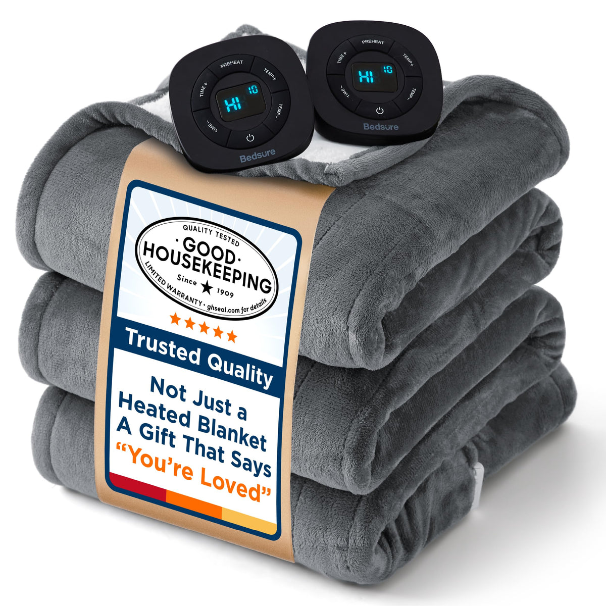 Bedsure electric blanket queen dual-control layout for customized warmth.