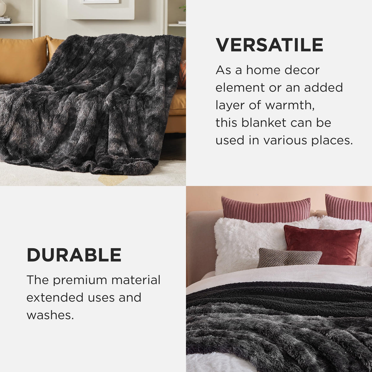 Bedsure elegant decor faux fur blanket enhances bedroom style while staying snuggly.