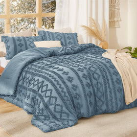 Bedsure embroidered tufts add dimensional texture for chic bedroom focal point