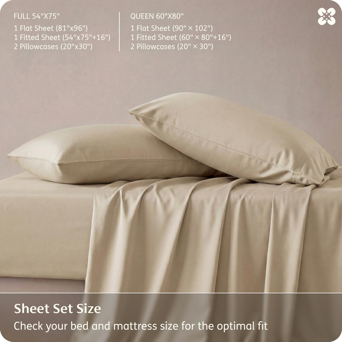 Bedsure queen sheet set envelope-closure pillowcases prevent slipping during sleep