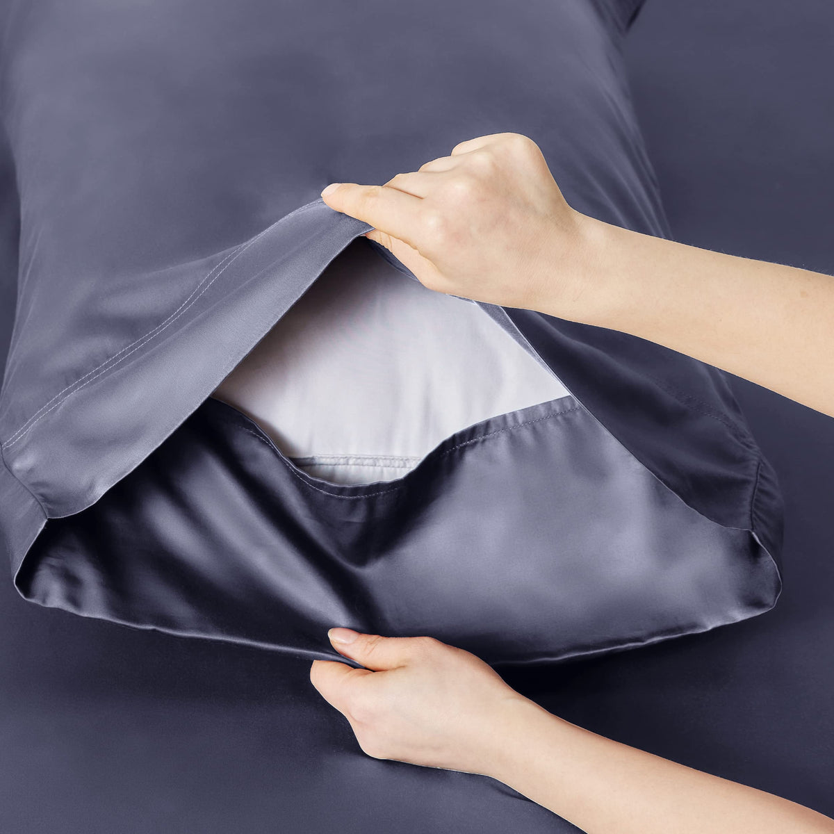 Bedsure envelope-closure pillowcases keep pillows in place.
