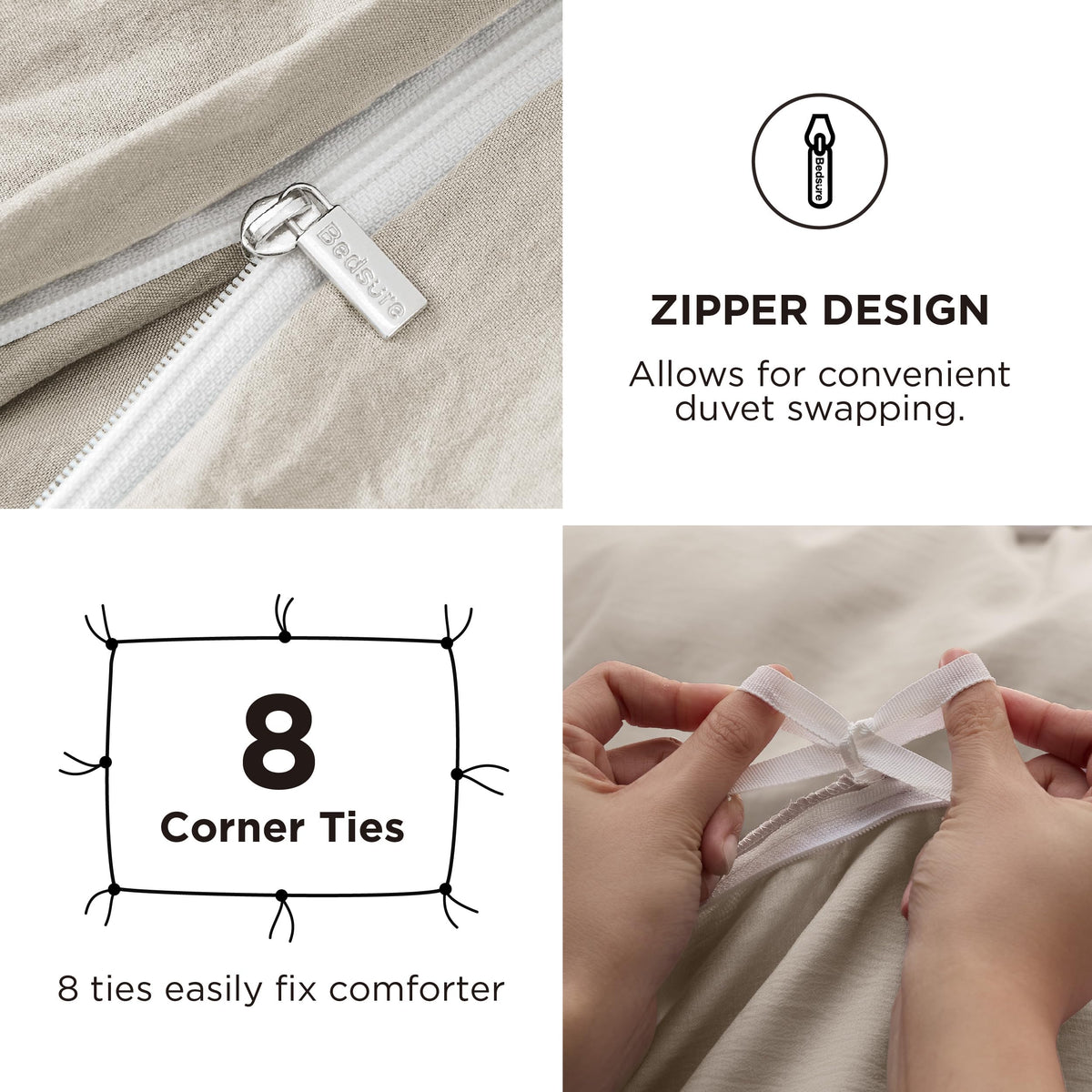 Bedsure polyester microfiber fabric closeup for a soft, comfortable touch