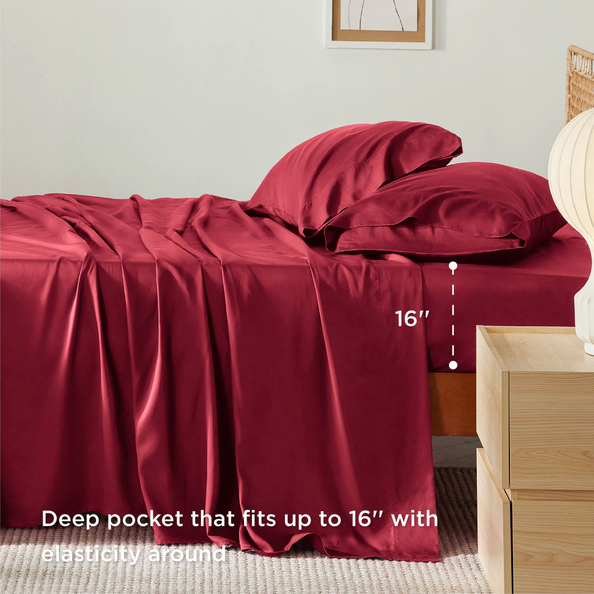 Bedsure 16-inch-pocket fitted sheet provides secure mattress fit
