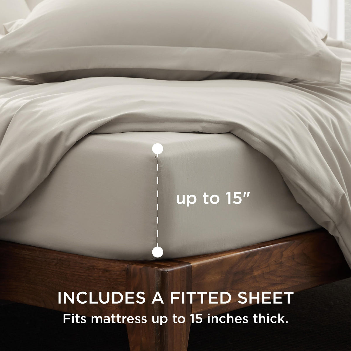 Bedsure fitted sheet 60x80 with 15-inch depth fits thick mattresses securely.
