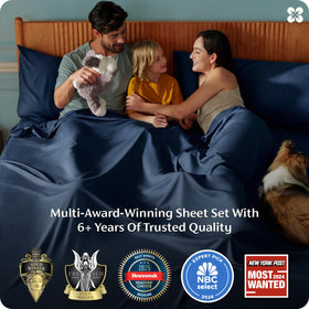Bedsure fitted sheet with 16-inch deep pocket secures mattresses.