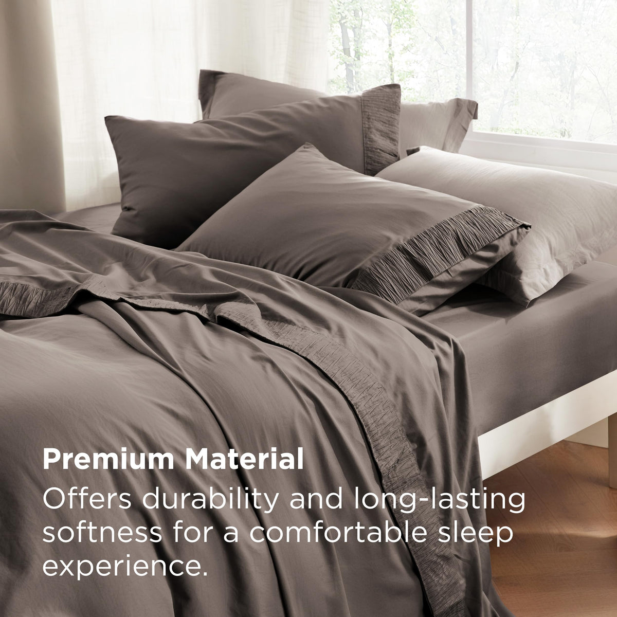 Bedsure fitted sheet on mattress demonstrates a secure, smooth fit.