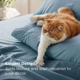 Bedsure flat sheet showing 81x96 dimension for easy layering on full beds.