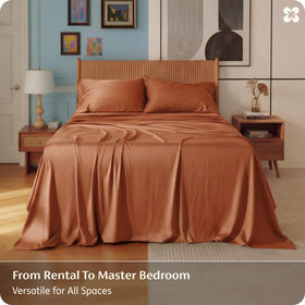 Bedsure flat sheet 90x102 inches for queen bed.