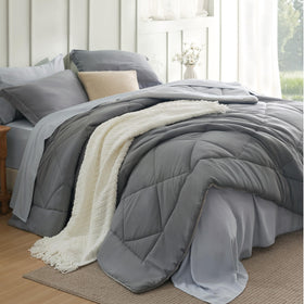 Bedsure full 7-piece comforter set on bed showing complete all-in-one solution