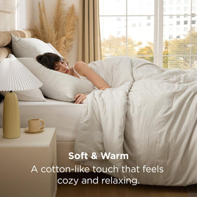 Beige reverse color detail on Bedsure comforter set for versatile styling.