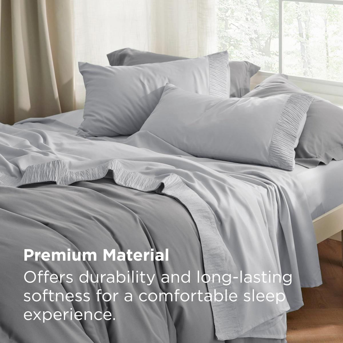 Bedsure elastic-around edges prevent slipping for uninterrupted sleep.